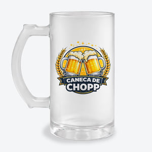 Caneca Chopp Vidro Jateado Personalizada Vidro Jateado 475ml  Resina Sublimática  