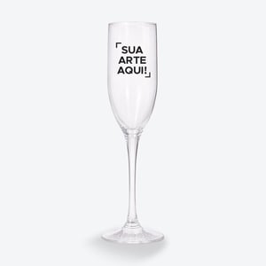 Taça Champanhe Translúcida Personalizada Acrílico 150ml    