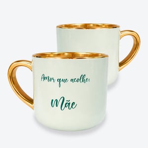 Caneca Alça Ouro Cerâmica 280ml  Resina Sublimática  