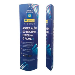 Totem Elíptico PVC 1mm 50x150cm 4x4 (dois lados colorido) Adesivo Vinil Brilho Corte e Refile Reto 50x150cm