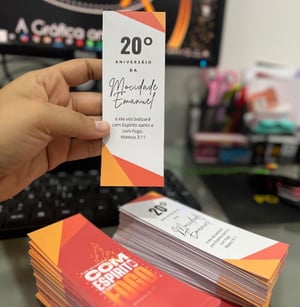 Marcador de Página - Offset Offset 240g 14,5x5cm  Laminação brilho  