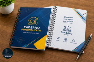 Cadernos Personalizados Capa Dura    Furo Quadrado e Arame Wire-o 