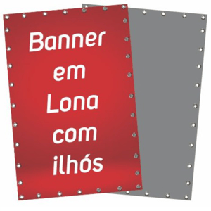 Lona Front com Ilhós 380g 100x80cm   Alta Resolução 