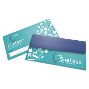 Envelope Ofício Personalizado (timbrado) Offset 63g - 114X299mm - Preto e Branco Frente -  Abertura na horizontal - 