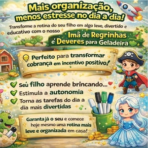 Tarefinhas e Deveres - Imã geladeira + Caneta com imã