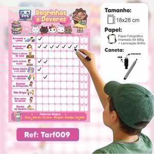Tarefinhas e Deveres - Imã geladeira + Caneta com imã