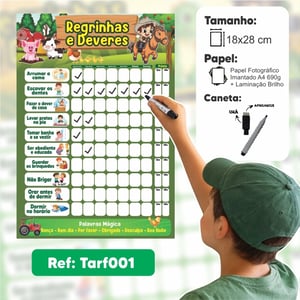 Tarefinhas e Deveres - Imã geladeira + Caneta com imã