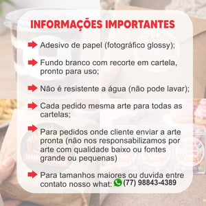 4 folhas Etiquetas Adesivas Personalizados