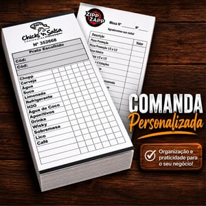 Comanda 10 x 20 - Lanchonete - 100 folhas