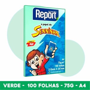 Papel Sulfite A4 Colorida Report Senninha 100fls