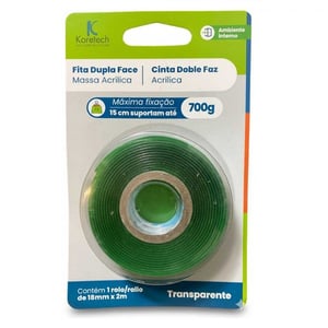FITA DUPLA FACE ACRILICA - 1 ROLO  KORETCH