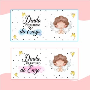 1 Caneca Padrinhos de Batismo - Dindo ou Dinda