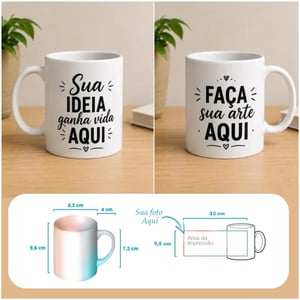 Caneca Personalizada -  Sua Ideia Aqui, Logo, Frase e Foto
