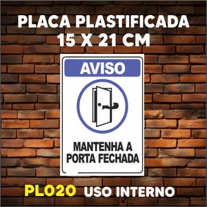 PLACA AVISO (AVISO, COMUNICADO) - PLASTIFICADA - TAM. (15x21 cm)