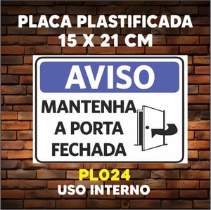 PLACA AVISO (AVISO, COMUNICADO) - PLASTIFICADA - TAM. (15x21 cm)
