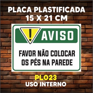 PLACA AVISO (AVISO, COMUNICADO) - PLASTIFICADA - TAM. (15x21 cm)