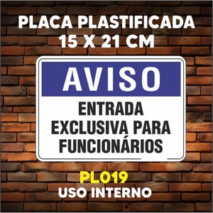 PLACA AVISO (AVISO, COMUNICADO) - PLASTIFICADA - TAM. (15x21 cm)
