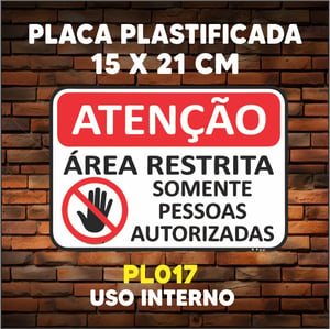 PLACA AVISO (AVISO, COMUNICADO) - PLASTIFICADA - TAM. (15x21 cm)