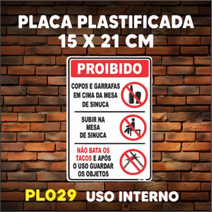 PLACA AVISO (PROIBIDO) - PLASTIFICADA - TAM. (15x21 cm)