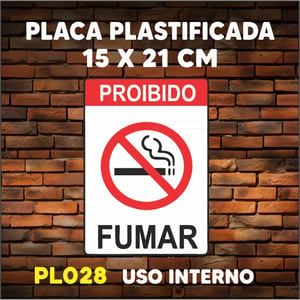 PLACA AVISO (PROIBIDO) - PLASTIFICADA - TAM. (15x21 cm)