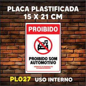 PLACA AVISO (PROIBIDO) - PLASTIFICADA - TAM. (15x21 cm)