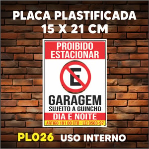 PLACA AVISO (PROIBIDO) - PLASTIFICADA - TAM. (15x21 cm)