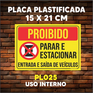 PLACA AVISO (PROIBIDO) - PLASTIFICADA - TAM. (15x21 cm)