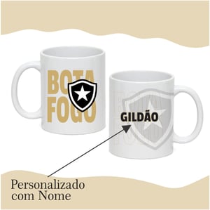 Caneca Branca Personalizada - Botafogo