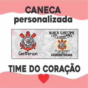 Caneca Branca Personalizada - Corinthians (tema: 2)