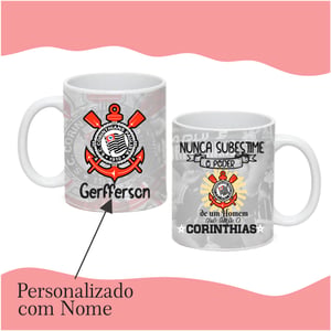 Caneca Branca Personalizada - Corinthians (tema: 2)