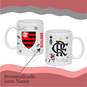 Caneca Branca Personalizada - Flamengo (tema: 2)