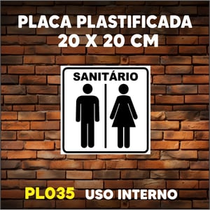 PLACA AVISO (AVISO BANHEIRO) - PLASTIFICADA - TAM. (15x21 cm)