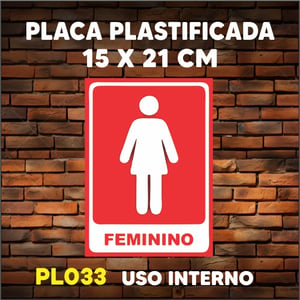 PLACA AVISO (AVISO BANHEIRO) - PLASTIFICADA - TAM. (15x21 cm)