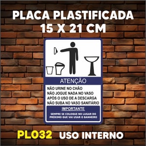 PLACA AVISO (AVISO BANHEIRO) - PLASTIFICADA - TAM. (15x21 cm)