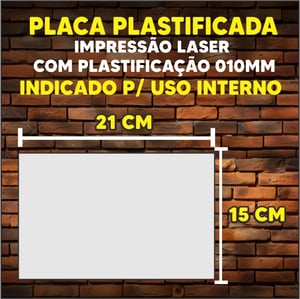 PLACA (VENDO - TRATAR) - PLASTIFICADA - TAM. (15x21 cm)