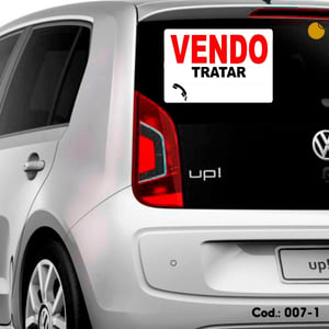 PLACA (VENDO - TRATAR) - PLASTIFICADA - TAM. (15x21 cm)