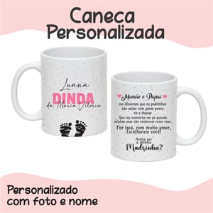 CANECA PORCELANA BRANCA ( DINDA )