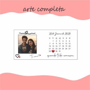 CANECA PORCELANA BRANCA ( FOTO CASAL E CALENDARIO)
