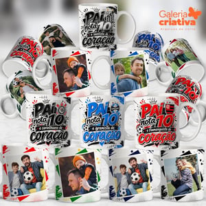 CANECA PORCELANA BRANCA (PAI É NOTA 10)