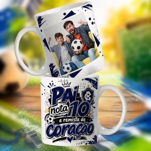 CANECA PORCELANA BRANCA (PAI É NOTA 10)
