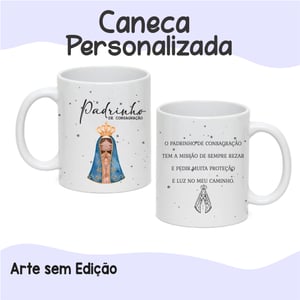 CANECA PORCELANA BRANCA PADRINHO DE CONSAGRAÇÃO