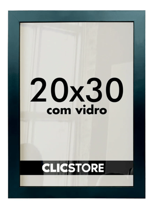 Moldura 20x30 cm - com vidro Base de Madeira com Vidro 20x30 cm Preto, Branco   