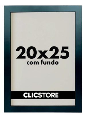 Moldura -  20x25 - com vidro Base de Madeira com Vidro 20x25 cm Preto, Branco   