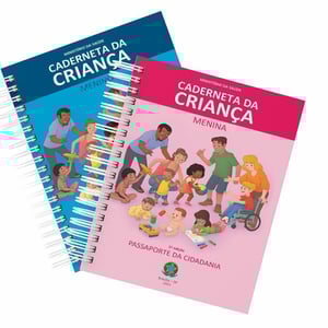 Caderneta de Saúde - personalizada Papel sulfite 75g 14 x 21 cm  Capa dura frente e verso Com Wi-ro, pingente e elástico 