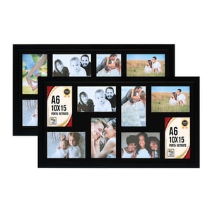 Quadro 8 fotos Base MDF com acetato 63 X 33 CM Foto 10 x 15 cm   