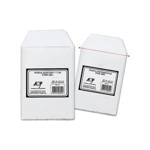 PROTETOR PORTA DOCUMENTOS C/ ABA PVC 7,5 X 10,5 CM TRANSPARENTE   