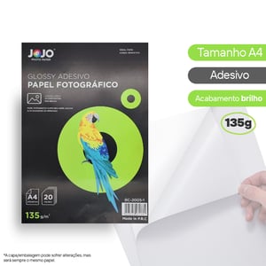 PC PAPEL FOTOG. - ADESIVO 135G - BRILHO - A4 - 20 FOLHAS  21 X 29,7 CM    