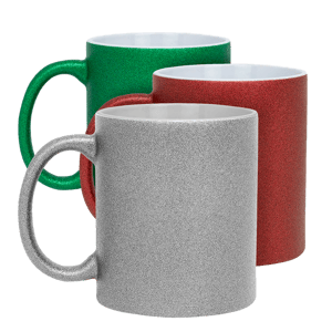 Caneca porcelana - Gliter  personalizada 325ml Porcelana com gliter 8 cm de diâmetro e 9,5 cm de altura  Sublimação  