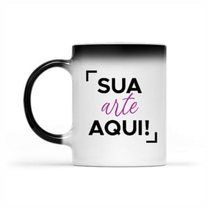 Caneca Mágica Personalizada Porcelana Termosensível 96x130mm -  capacidade - 325 ml Preta Fosco Sublimação  