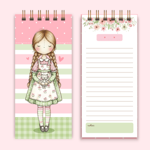 BLOQUINHO CAPA DURA - 70 fl Miolo papel sulfite 75g 10X22 CM 5 opção de capas Laminação brilho Capa dura 
